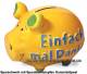 Sparschwein 3D Design Einfach mal Danke gelb Keramik Marke KCG Ma�e ca.: L= 12,5 cm