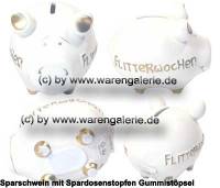 Sparschwein �Flitterwochen�  wei� � modernes KCG 3D Keramik-Design Ma�e ca.: L= 12,5 cm - Bild vergr��ern 