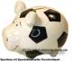 Sparschwein Fussballschwein wei�/ schwarzes Fussball Dekor Keramik Marke KCG Ma�e ca.: L= 12,5 cm