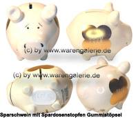 Sparschwein Dekor GOOD LUCK Goldedition wei� Keramik Marke KCG Ma�e ca.: L= 12,5 cm - Bild vergr��ern 