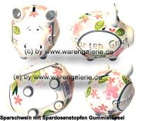 Sparschwein 3D Design Gaten Gl�ck wei� Keramik Marke KCG Ma�e ca.: L= 12,5 cm - Bild vergr��ern 
