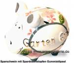 Sparschwein 3D Design Gaten Glück weiß Keramik Marke KCG Maße ca.: L= 12,5 cm