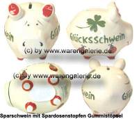 Sparschwein 3D Design Glcksschwein weiss Keramik Marke KCG Mae ca.: L= 12,5 cm - Bild vergrern 