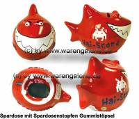 Spardose Spartier 3D Design Hai-Score Keramik Marke KCG Ma�e ca.: L= 14,5 cm - Bild vergr��ern 