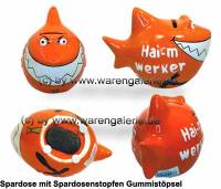 Spardose Spartier 3D Design Hai-mwerker Keramik Marke KCG Mae ca.: L= 14,5 cm - Bild vergrern 