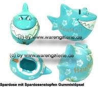 Spardose Spartier 3D Design HawHaii mint Keramik Marke KCG Mae ca.: L= 14,5 cm - Bild vergrern 
