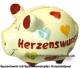 Sparschwein 3D Design Herzenswunsch cremewei� Keramik Marke KCG Ma�e ca.: L= 12,5 cm