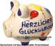 Sparschwein 3D Design Herzlichen Glckwunsch wei mittelgro Keramik Marke KCG Mae ca.: L= 17 cm