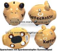 Sparschwein 3D Design Kaffeekasse hellbraun Keramik Marke KCG Ma�e ca.: L= 12,5 cm - Bild vergr��ern 