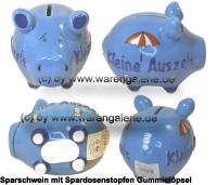 Sparschwein 3D Design Kleine Auszeit hellblau Keramik Marke KCG Ma�e ca.: L= 12,5 cm - Bild vergr��ern 