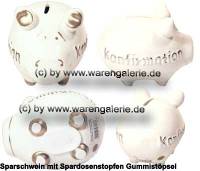 Sparschwein �Konfirmation� wei� silberfarben  �  modernes KCG 3D Keramik-Design Ma�e ca.: L= 12,5 cm - Bild vergr��ern 