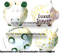 Sparschwein 3D Design Luxus Schwein wei� mittelgro� Keramik Marke KCG Ma�e ca.: L= 17 cm - Bild vergr��ern 