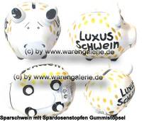 Sparschwein 3D Design Luxus Schwein wei� klein Keramik Marke KCG Ma�e ca.: L= 12,5 cm - Bild vergr��ern 