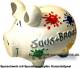 Sparschwein 3D Design Saus + Braus wei mittelgro Keramik Marke KCG Mae ca.: L= 17 cm