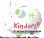 Sparschwein 3D Design Kindergeld weiß Keramik Marke KCG Maße ca.: L= 12,5 cm