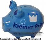 Sparschwein �Kleiner Prinz� blau � modernes KCG 3D Keramik-Design Ma&szlig;e ca.: L= 12,5 cm