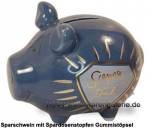 Sparschwein �Super Dad� blau-bunt � modernes KCG Keramik-Design Ma&szlig;e ca.: L= 12,5 cm
