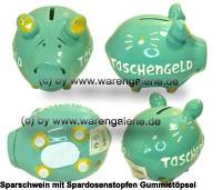 Sparschwein 3D Design Taschengeld t�rkis Keramik Marke KCG Ma�e ca.: L= 12,5 cm - Bild vergr��ern 