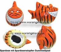 Spardose Spartier Design Tiger-Hai Keramik Marke KCG Mae ca.: L= 14,5 cm - Bild vergrern 