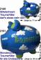 Sparschwein 3D Design Traumerfller blau Keramik Marke KCG Gre whlen Mae ca.: L= 17 cm bis 34 cm