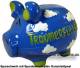 Sparschwein 3D Design Traumerfller blau mittelgro Keramik Marke KCG Mae ca.: L= 17 cm