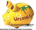 Sparschwein 3D Design Urlaubsgeld orange Keramik Marke KCG Ma&szlig;e ca.: L= 12,5 cm