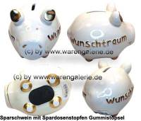 Sparschwein 3D Design Wunschtraum wei Goldedition Keramik Marke KCG Mae ca.: L= 12,5 cm - Bild vergrern 
