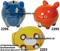 Sparschwein Blanko Variante auswhlen bunt Keramik Marke KCG Farbe whlen Mae ca.: L= 12,5 cm - Bild vergrern 