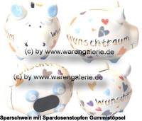 Sparschwein 3D Design Wunschtraum Goldedition wei Keramik Marke KCG Mae ca.: L= 12,5 cm - Bild vergrern 