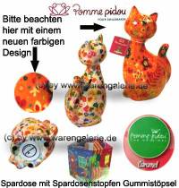 Spardose Spartier Katze Caramel orange Keramik Marke Pomme Pidou Mae ca.: H= 22 cm - Bild vergrern 