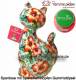 Spardose Spartier Katze Caramel blaugrn bunte Blumen Keramik Marke Pomme Pidou Mae ca.: H= 22 cm