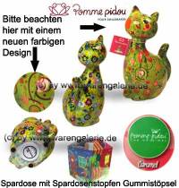 Spardose Spartier Katze Caramel hellgr�n Keramik Marke Pomme Pidou Ma�e ca.: H= 22 cm - Bild vergr��ern 