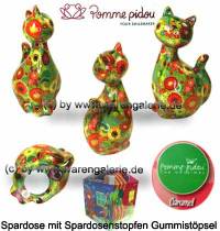 Spardose Spartier Katze Caramel grn Keramik Marke Pomme Pidou Mae ca.: H= 22 cm - Bild vergrern 