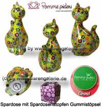 Spardose Spartier Katze Caramel hellgrn Keramik Marke Pomme Pidou Mae ca.: H= 22 cm - Bild vergrern 