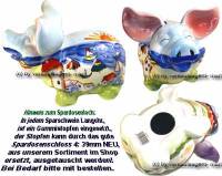 Sparschwein Langohr Motiv Design whlen Keramik mit Spardosenstopfen Stpsel Mae ca.: L= 21 cm - Bild vergrern 