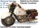 Spardose Motorrad wei/ bunt aus Kunststein mit Spardosenstopfen Mae ca.: L= 20 cm