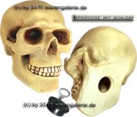 Spardose Totenkopf - Skull - Schdel mit Spardosenschloss und Spardosenschlssel  Mae ca.: H= 20 cm - Bild vergrern 