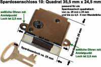 Spardosenschloss 10: Quadrat 1 Stck Mae: 35,5 mm x 24,5 mm - Bild vergrern 