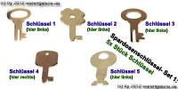 Spardosenschlssel Set 1: 5x Stck Metall- Spardosenschlssel - Bild vergrern 