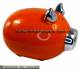 Sparschwein Silberohr orange mit Silber- Chrom- Spiegeleffekt und Spardosenschloss Mae ca: L= 19 cm