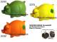 Sparschwein mit Kleeblatt Variante B Kunststoff Farbe whlen mit Spardosenschloss Mae ca.: L= 17 cm
