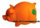 Sparschwein Kleeblatt in orange Glcksbringer aus Kunststoff mit Spardosenschloss Mae ca.: L= 17 cm