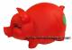 Sparschwein Kleeblatt in rot Glcksbringer aus Kunststoff mit Spardosenschloss Mae ca.: L= 17 cm