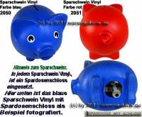 Sparschwein Vinyl Kunststoff Farbvariante whlen mit Spardosenschloss & Schlssel Mae ca.: L= 20 cm - Bild vergrern 