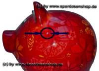 Sparschwein Dekor Schmetterling dunkelrot Keramik mit Schloss Ma�e ca: 20 cm ! Sonderverkauf ! 124a - Bild vergr��ern 