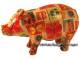 Sparschwein Sau Dekor Sommer bunt Keramik mit Spardosenschloss und Schlssel Mae ca.: L= 23,5 cm