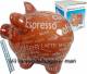 Sparschwein Kaffeedekor Design 2 Keramik mit Spardosenchloss Mae ca: 17 cm  ! Sonderverkauf ! 3a 