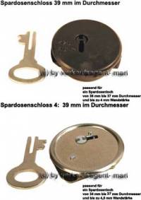 Spardosenschloss Set 1: 39mm Schlsser 2 Stck Mae: = 39 mm - Bild vergrern 