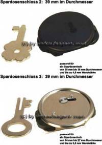 Spardosenschloss Set 2: 39mm Schlsser 2 Stck Mae: = 39 mm - Bild vergrern 
