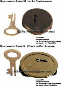 Spardosenschloss Set 3: 39+42mm Schlsser 2 Stck Mae: = 39 mm + 42 mm - Bild vergrern 